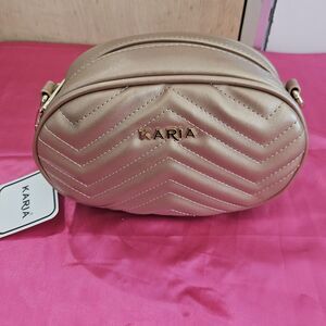 New Gold Metallic Karia Convertible Crossbody Purse and Waist Fanny Pack Bum Bag